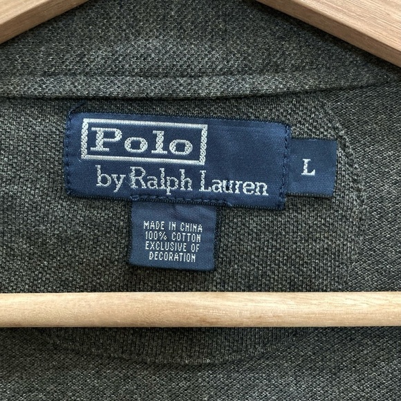 POLO RALPH LAUREN Grandpa Cardigan Sweater in Charcoal Gray Cotton - Picture 2 of 7